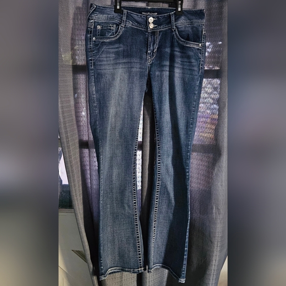 Juniors' WallFlower Luscious Curvy Bling Bootcut Jeans sz 11x32" - Picture 1 of 10